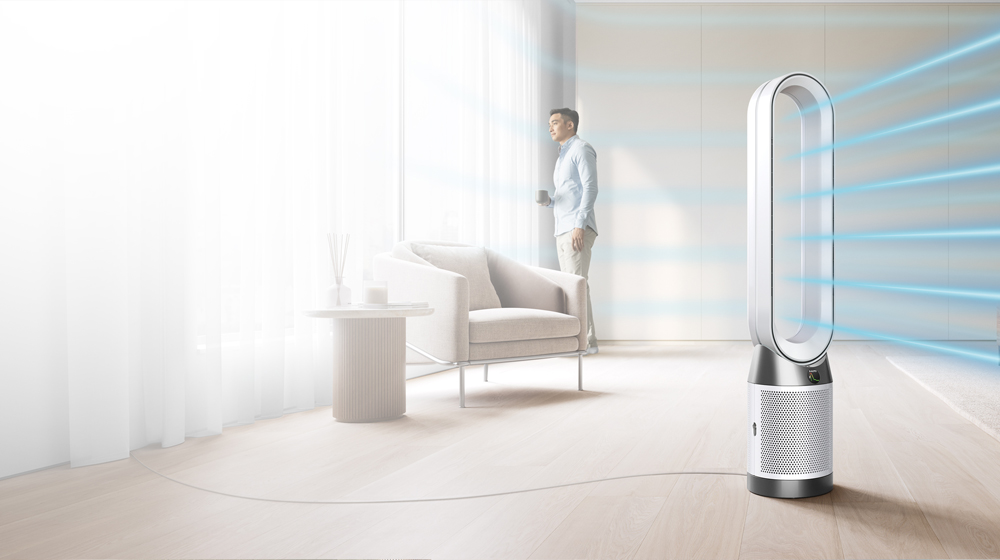 The Dyson Purifier Cool Gen1 machine purifying a living area.