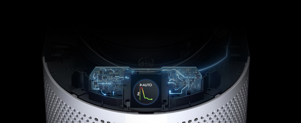A close-up of the LCD screen and inner technology of the machine.