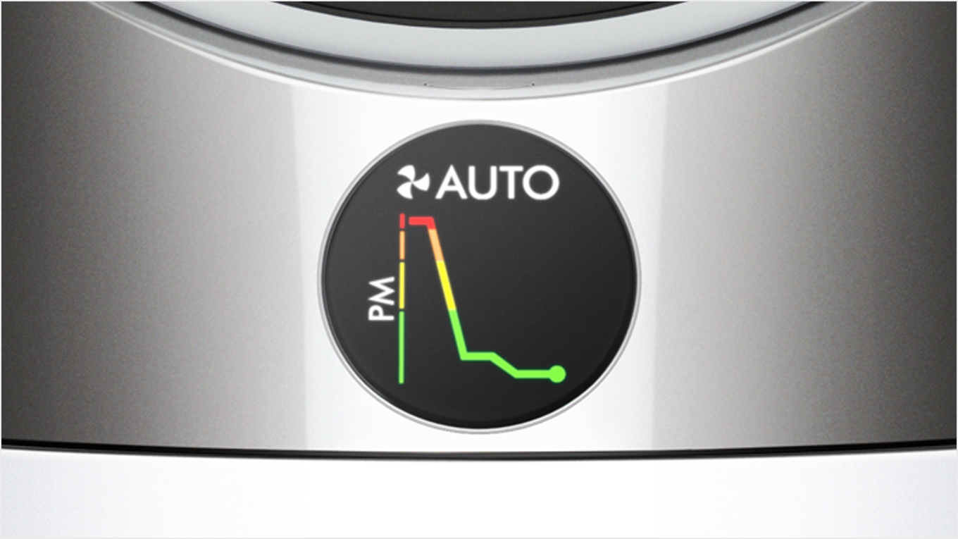 The LCD screen showing the amount of particulate matter.