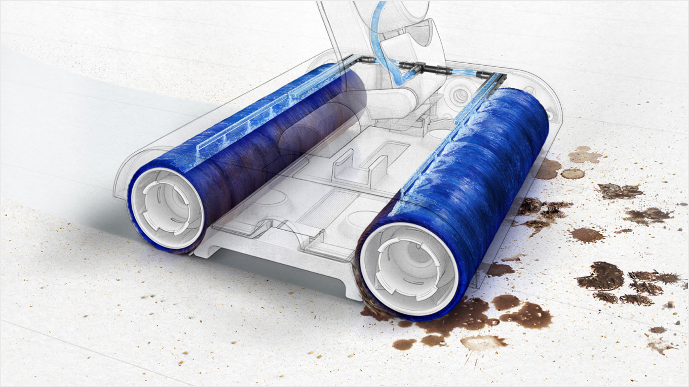 顯示在滾筒上均勻加濕的剖面圖