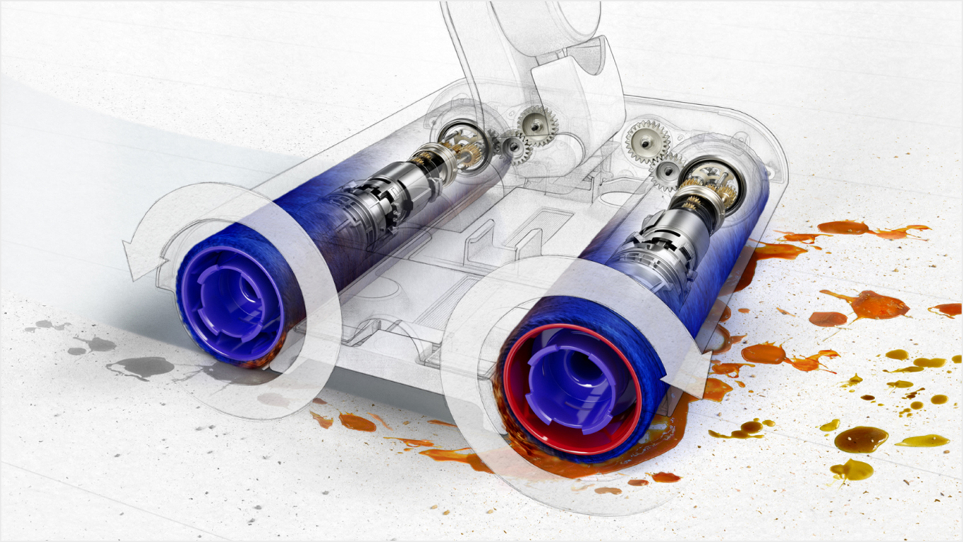 內置馬達的反向旋轉滾筒剖面圖