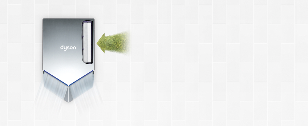 採用HEPA濾網的Dyson Airblade™ V乾手機