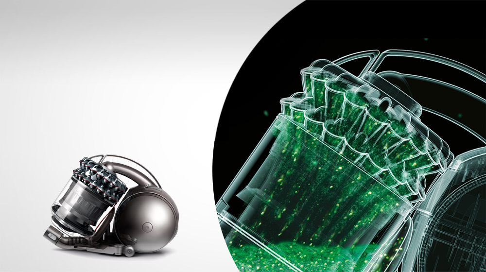 Forget PM2.5. Dyson cylinders capture up to 99.99% of fine dust as small as PM0.3. Better than typical technology on the market.