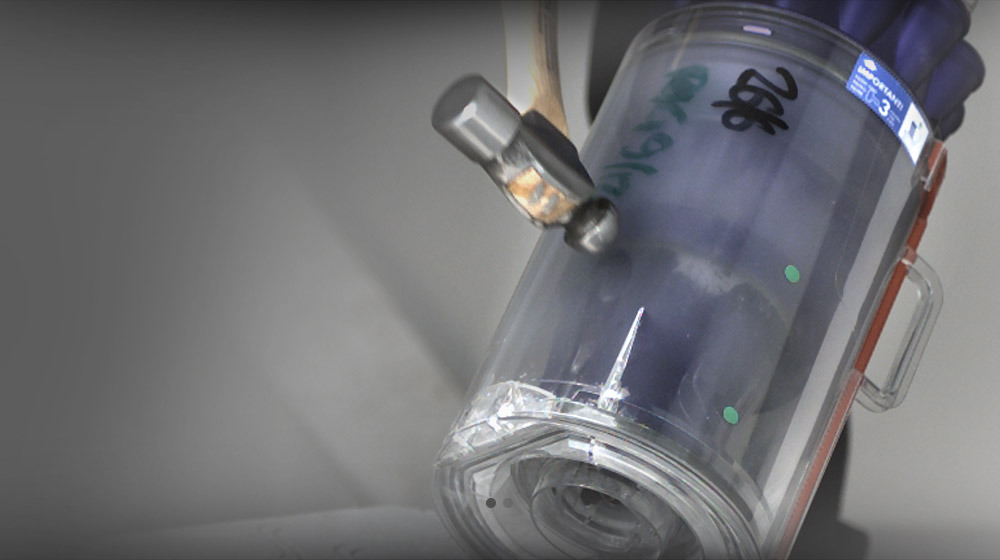 testing the durability of vacuum bin