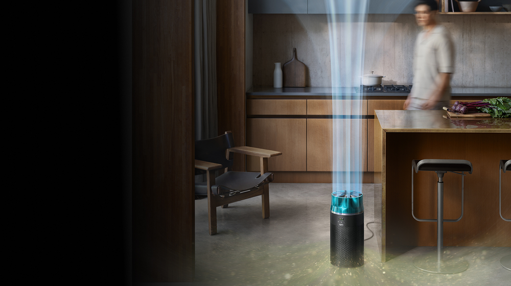 Dyson HushJet™ Compact 空氣清淨機 可淨化廚房空氣。