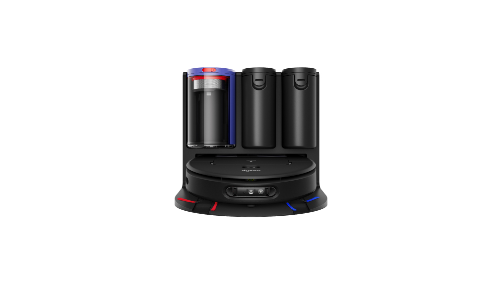 位於充電底座上的 Dyson Spot+Scrub Ai DR30機器人。