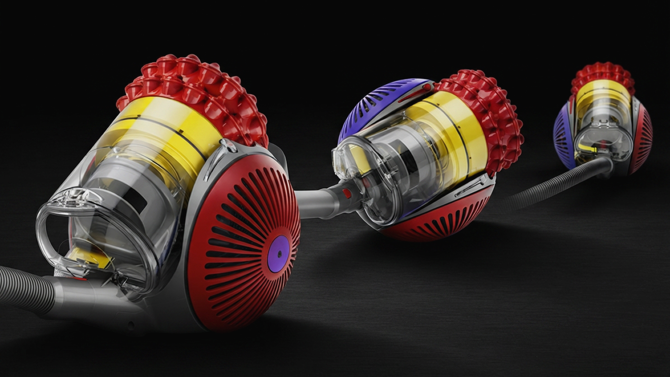 Dyson Big Ball 吸塵機傾側後可自行回復直立。