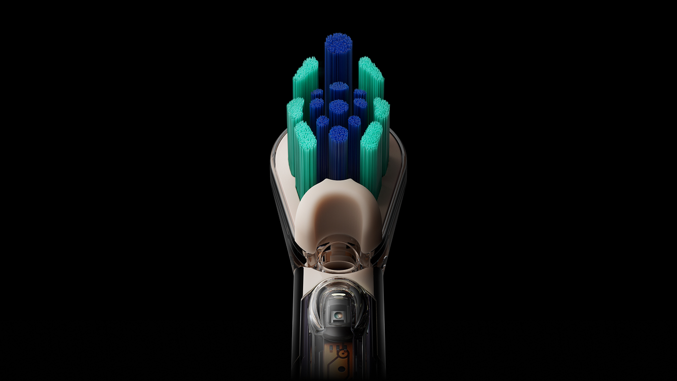 Dyson CameraJet 雙刷毛刷頭。
