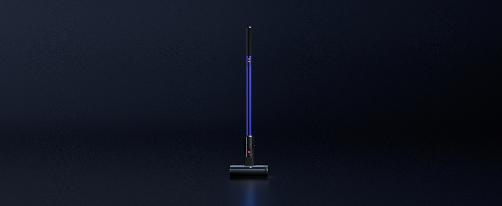 深色背景上的 Dyson W1 PencilWash 多效洗地機。