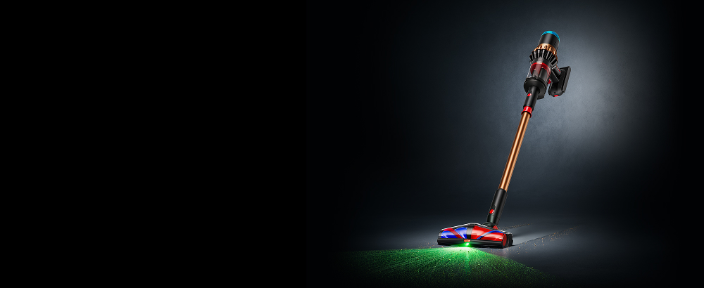 The Dyson DS60 Piston Animal cordless vacuum with the All Floor Cones Sense cleaner head illuminating hidden dust.