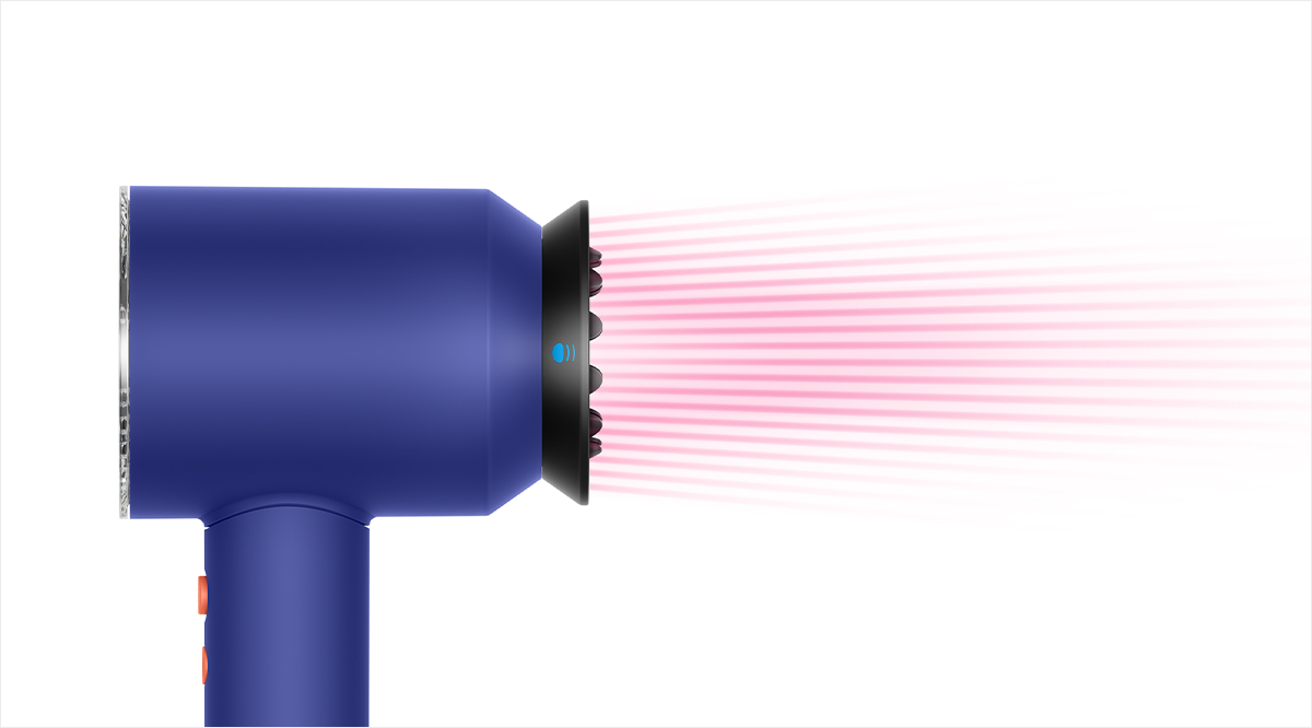 Visualised airflow of Gentle air attachment