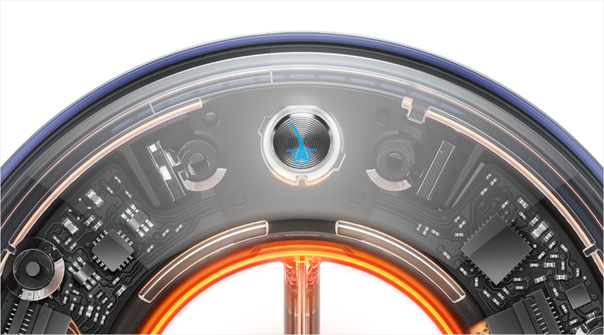 Close-up of Scalp protect button