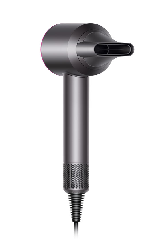 The Dyson Supersonic™ hair dryer, fitted with smoothing nozzle