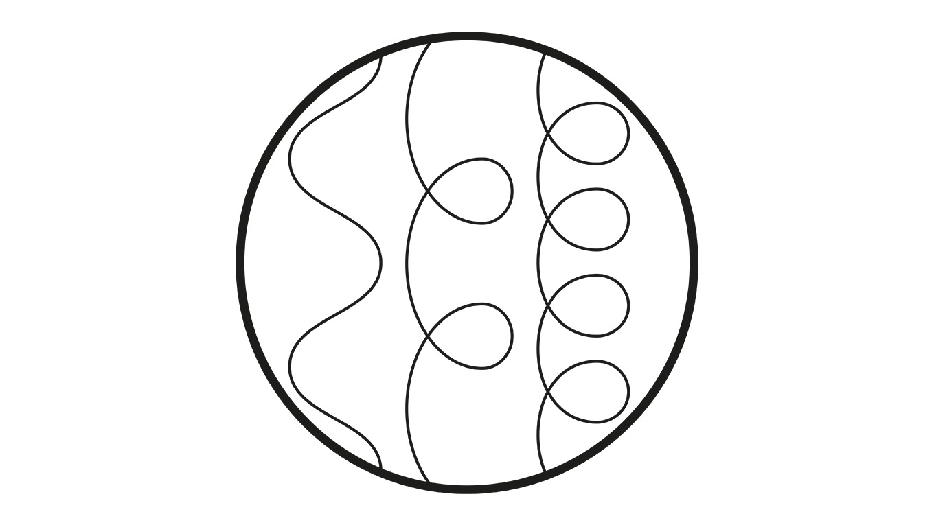 Line drawing of type 3 hair