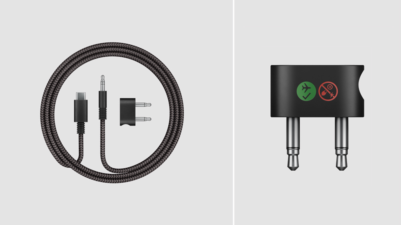 The travel cable and adaptor.